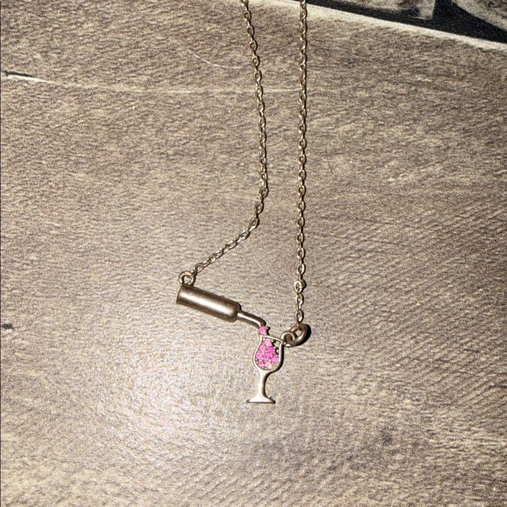 Wine Glass Pendant Necklace🩷🎶
